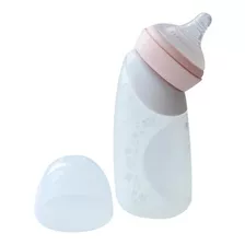 Mamadeira Angulada Em Silicone 240ml Rosa - Marcus & Marcus