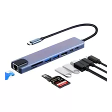 Súper Adaptador Para Laptop Macbook 8 En 1 Sd/usb/pd/hdtv +