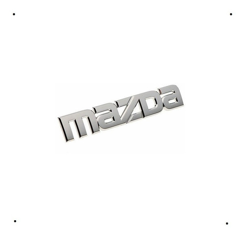 Emblema Logo Palabra Mazda Cromado + Adhesivo Doble Faz Foto 2