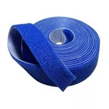 Kit 10 Peças Abraçadeira De Cabos - Velcro Dupla Face Azul