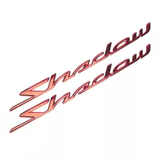 Par Adesivos Emblema Tanque Moto Shadow 600 750 1100 Vermelh