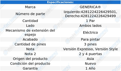 2 Espejos Elect Generica Neon Del 1995 Al 1999 Foto 2