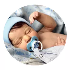 Bebê Reborn Menino Dormindo Recém Nascido Silicone Banho