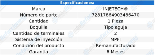 Inyector Combustible Pickup L4 2.6l De 1988 A 1991 Injetech Foto 2