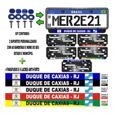 Suporte Placa Carro Duque De Caxias - Rj Personalizado Kit 2