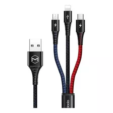 Cable Cargador Usb 3 En 1 Tipo-c Micro Usb Y Para Lightning