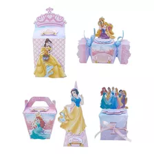 Kit Caixas Personalizadas Princesas Disney Cone Milk Bala 3d