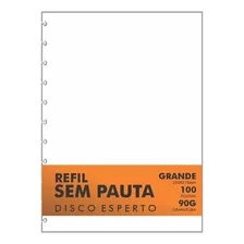 Refil 100 Folhas Caderno Inteligente / Discos Grande Liso 