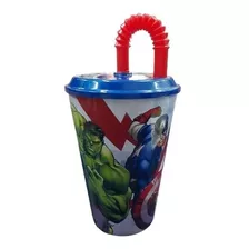 Vaso Sport Pp Con Sorbete 430ml Heroes Avengers Cresko Sp335 Color Avenger Tapa Azul Sp335 Sp325