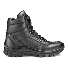 Bota Coturno Militar Motociclista Em Couro Palmilha Gel