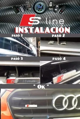 Emblemas Audi Sline Parrilla Y 2 Laterales A1,a3,a4,a5,tt,q5 Foto 8