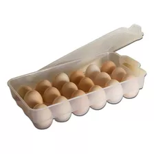 Huevera Organizador 18 Huevos Grandes Heladera Cocina Tapa