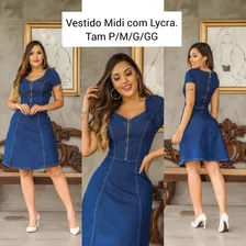 Vestido Jeans Midi Manguinha Codlm779