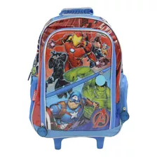 Mochila Cresko Avengers 18'' Con Carro Sp141/rojcom