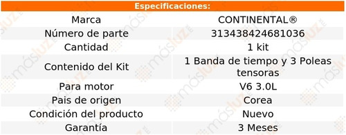Distribucin Banda Kit 9000 Saab V6 3.0l 95/97 Continental Foto 3