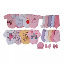 Kit 21 Pçs Enxoval Roupa Bebê Mijão +body + Toca, Luva, Meia