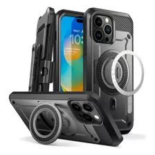 Funda Supcase Para iPhone 14 Pro Max Mag Kick Clip Black