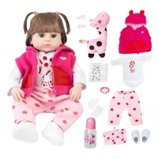 Bebê Reborn Girafinha Boneca De Silicone Pode Dar Banho