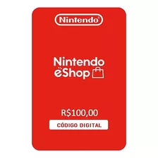 Gift Card Nintendo Switch 3ds Wii Eshop Brasil R$ 100 Reais