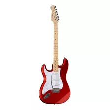 Guitarra Eléctrica Para Zurdo Harley Benton Standard Series St-20 De Tilo Candy Apple Red Brillante Con Diapasón De Arce