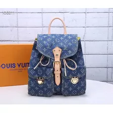 Mochila De Mezclilla Louis Vuitton Bolso Lv Envío Gratis Msi