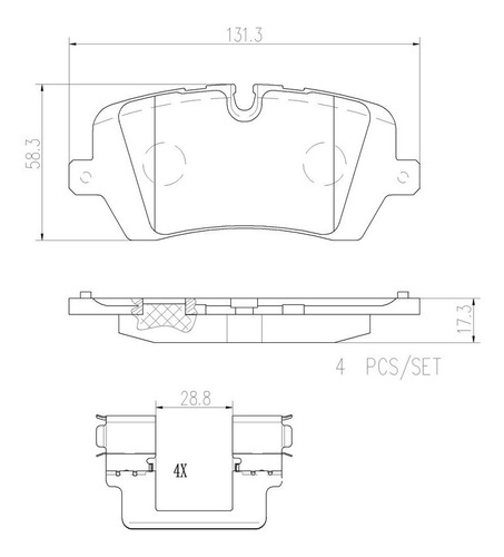 Set-4 Balatas Ceramica Traseras Range Rover 3.0l V6 2015 Foto 2