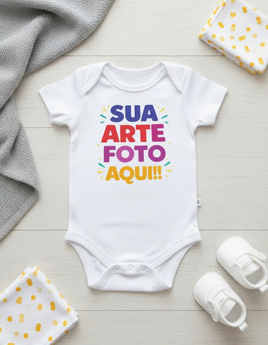Body  Bebê Personalizado Com Nome Frase Foto Envio Imediato
