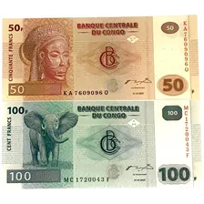 Set Cédulas Congo 50 E 100 Francs Fe