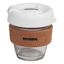 Vaso Café Expresso Vidrio Resistente 230ml Tapa Silicona Color Blanco Liso