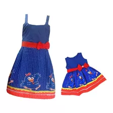 Kit Tal Mãe Tal Filha Galinha Pintadinha Vestido Infantil