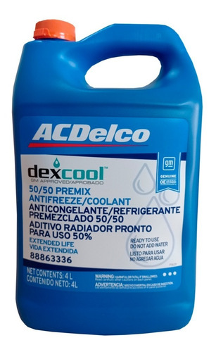 Refrigerante Acdelco 50/50 Importado Listo Para Usar Naranja