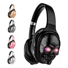 Fone Headset Caveira Sem Fio Bluetooth C/ Microfone Led Rgb