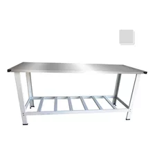 Mesa De Serviço Para Mercado Em Inox 190x70