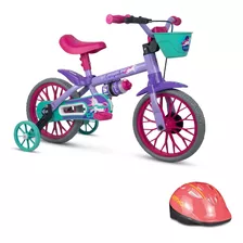 Bicicleta Infantil Caloi Cecizinha Aro12 Menina Com Capacete