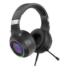 Headset Gamer Usb Com Led Rgb Fone De Ouvido Microfone Para Pc Console Flexivel Over-ear Fire Phoenix Bk-e1 Preto