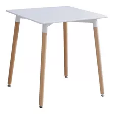 Mesa Eames Cuadrada Blanca Comedor Madera