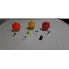 Smurfs 6 Bonecos E 3 Casinhas Coleção Mc Donalds - Usado