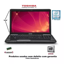 Notebook Toshiba Intel I5 4gb /ssd / Tela 15,6 Com Garantia 