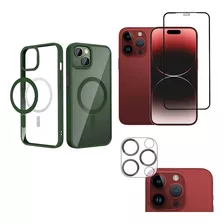 Capinha Case Magnétic Luxo Para iPhone 13promax + 3d Kit3em1