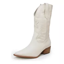 Bota Texana Parô Brasil Couro Wendy Off White