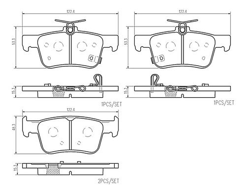 Set Balatas Cermicas Tras + Del Brembo Accord 2018 - 2021 Foto 2