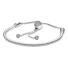 Pandora Pulsera Deslizante Broche Corazón Plata S925