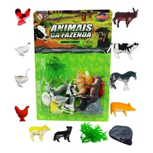 Brinquedo Animais Da Fazenda Miniaturas Coleção Infantil