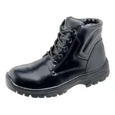 Bota Cano Curto Militar Bpm Em Couro Alto Brilho Borzeguim.