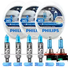 Kit Lampadas H1 + H1 + H11 Philips Crystal Vision + Pingo