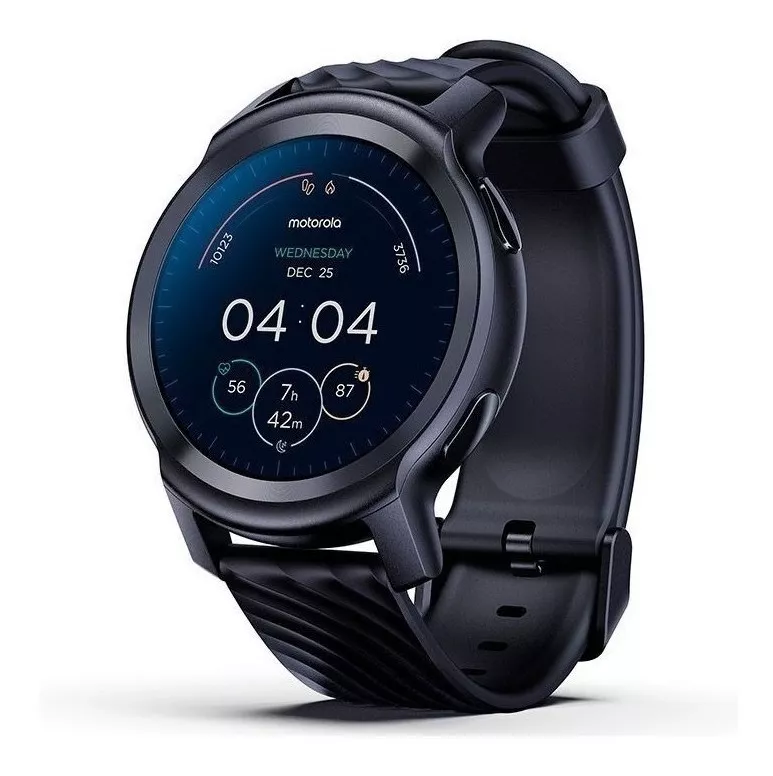 Smartwatch Motorola Moto Watch 100 1.3 Caja 42mm De Aluminio Phantom Black, Malla Negra De Silicona Y Bisel Phantom Black