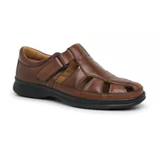 Sandália Masculina Em Couro Comfort Shoes - Ref. 8009