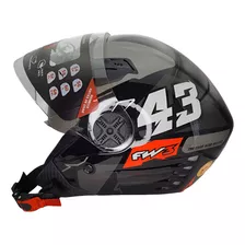 Capacete Fw3 X Open Up 43 Grafite Com Óculos