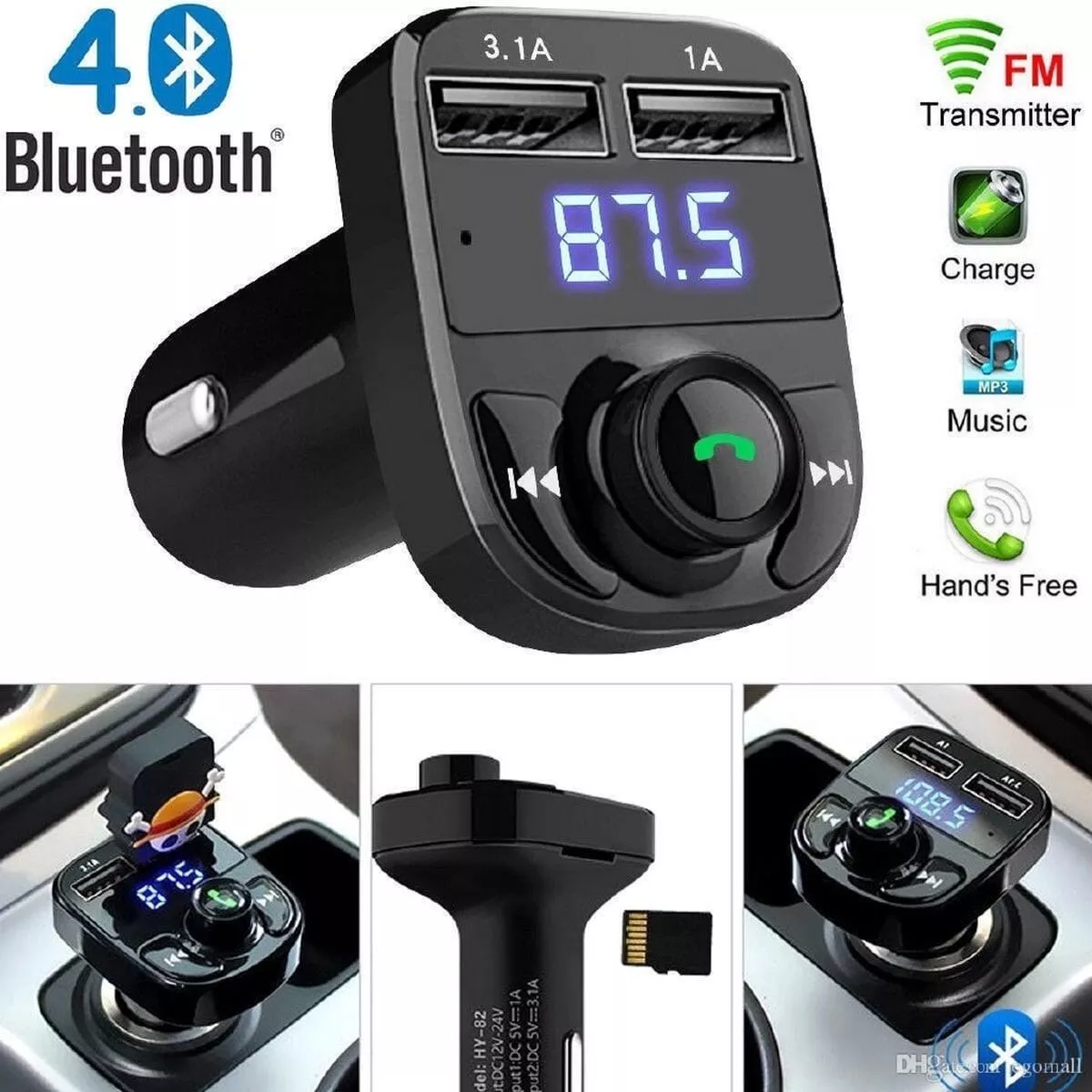 Fm Transmisor Modulador Bluetooth Handsfree Car Kit 