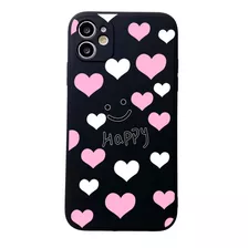 Estuche Forro Funda Case Para iPhone Con Corazones